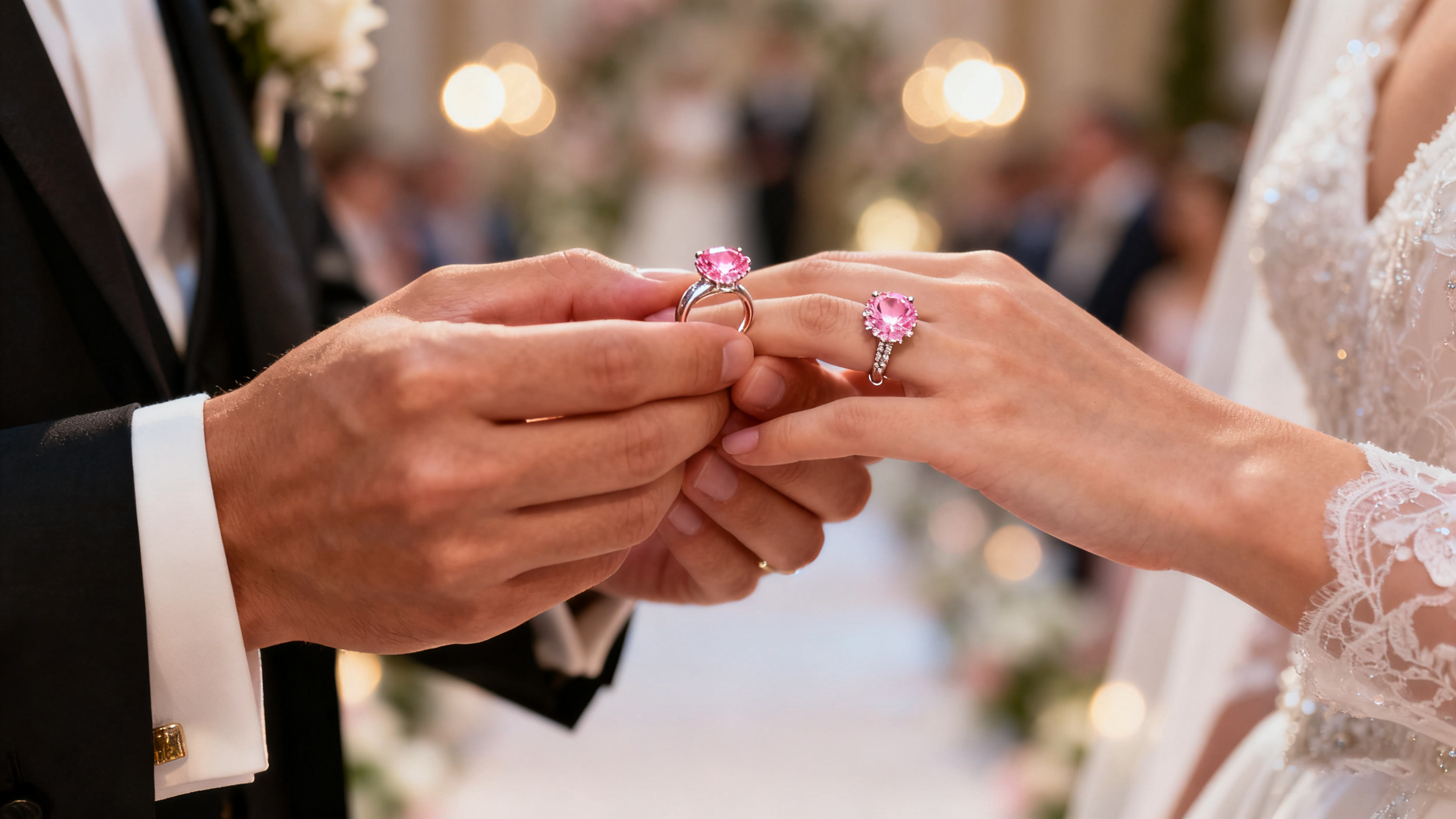 pink diamond ring wedding