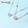 MONTBELLA Fashion Collection 18K Gold Diamond Necklace White Gold Rose Gold Inlaid Women's Necklace