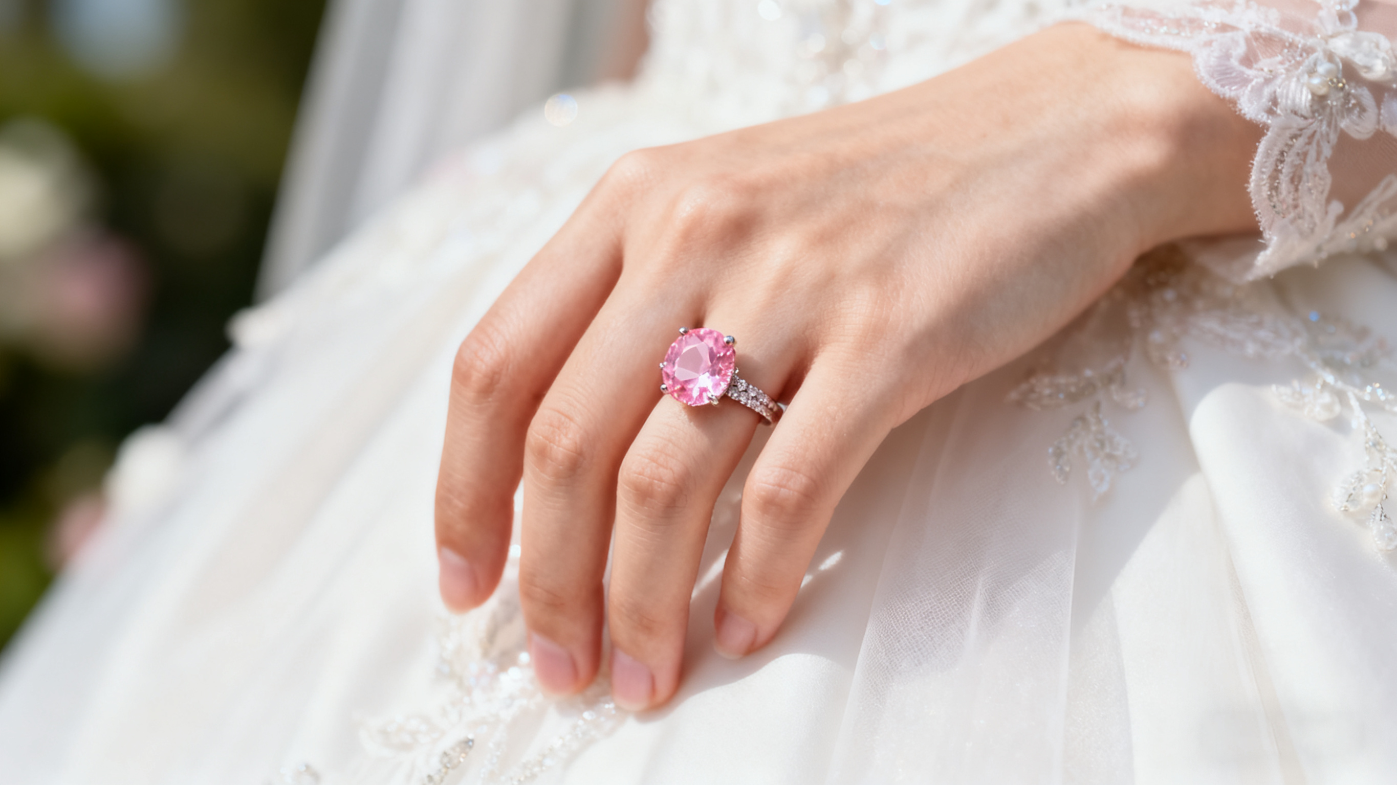 pink diamond ring wedding