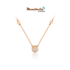 MONTBELLA Fashion Collection 18K Gold Diamond Necklace Neck Chain Rose Gold Inlay