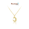 14K Gold Moon Diamond Necklace