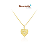 14K Gold Heart Shaped Diamond Necklace