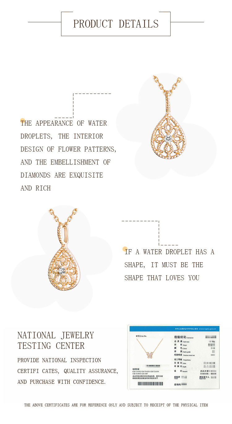 Rose Gold Pendant Diamond Necklace