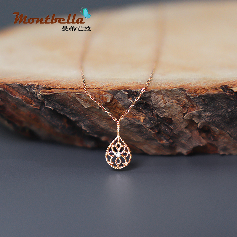 Rose Gold Pendant Diamond Necklace