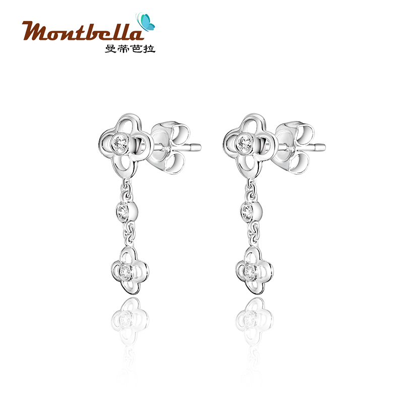 Clover Diamond White Gold Earrings