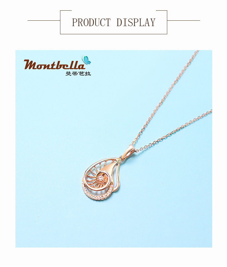 14K Rose Gold Conch Diamond Pendant