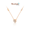 MONTBELLA Fashion Collection 18K Gold Diamond Necklace Neck Chain Rose Gold Inlay