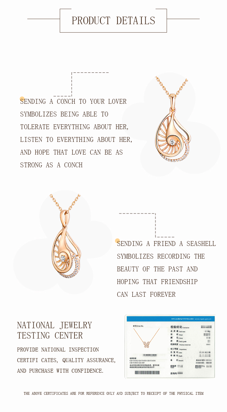 Gold Conch Diamond Pendant