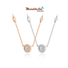 MONTBELLA Fashion Collection 18K Gold Diamond Necklace White Gold Rose Gold Inlaid Women's Necklace